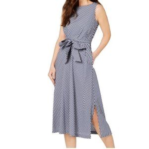 Anne Klein Navy/white Gingham Summer Dress
